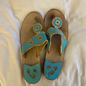 Jack Rogers Sandals | turquoise and gold